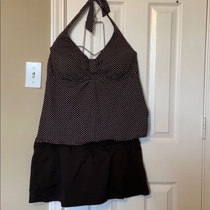 Lands end tankini w/swim skirt (attached panty)